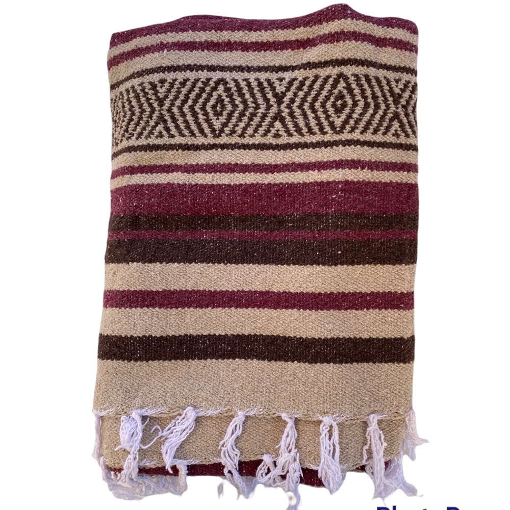 Falsa Blanket Made in Mexico, Mauve/Brown